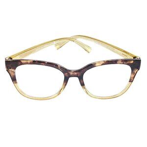 BETSEY JOHNSON WOMEN'S READING GLASSES +2.00 - GOLD & TORTOISE RECTANGLE FRAME